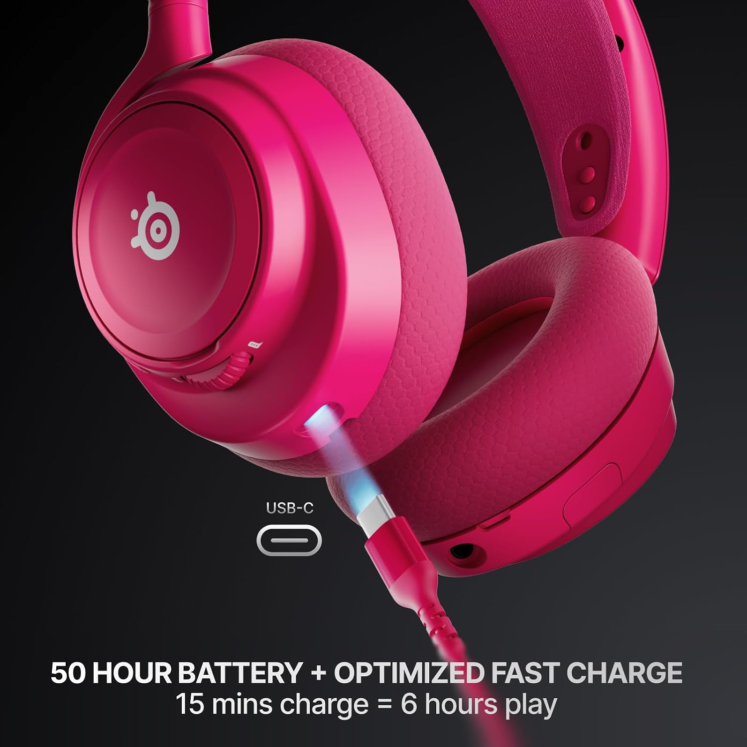 SteelSeries Arctis Nova 7 Wireless Gen 2 Gaming Headset - Real-Time App Control, 50+ HR Play, Neodymium Drivers, Mix 2.4GHz/Bluetooth, PC, PS5, PS4, Switch 1/2, Mobile - Magenta - Image 4