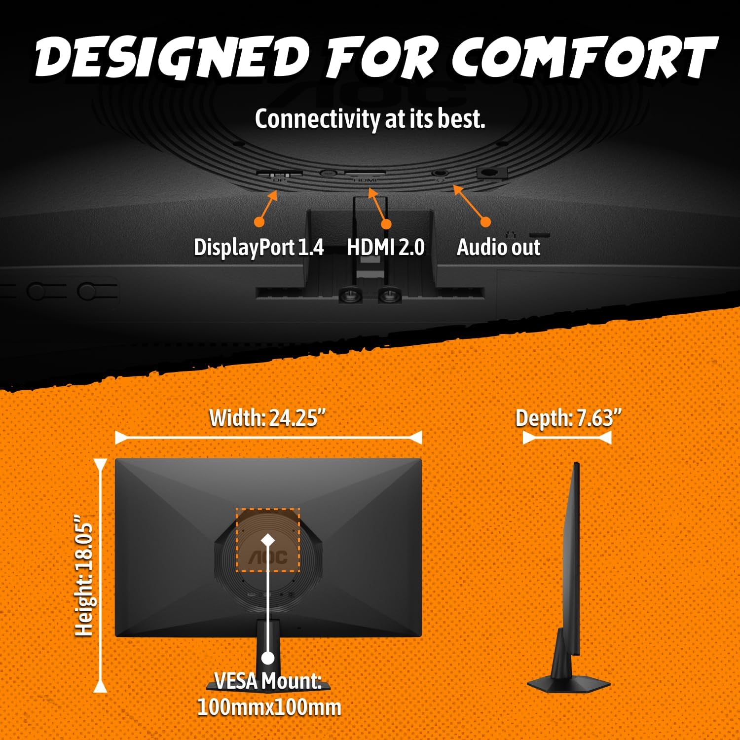 AOC 27 Inch Gaming Monitor FHD 180Hz Fast IPS 0.5ms HDR, 27G51F2 - Image 6