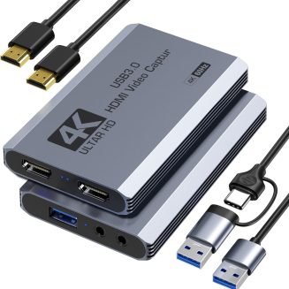 XIIXMASK USB 3.0 HDMI Capture Card, 4K60FPS Capture with Pass-Through