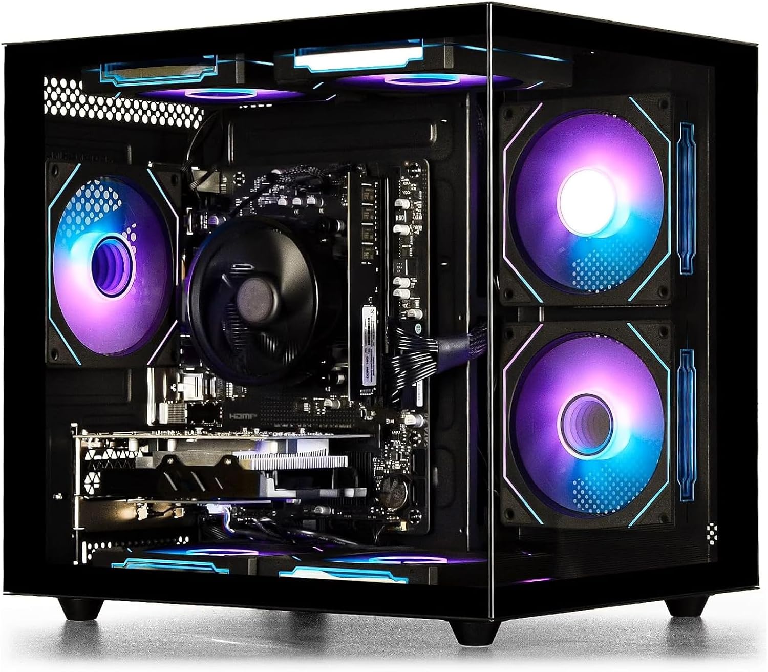 suevery Prebuilt Desktop Computer Gaming PC Black - Image 9