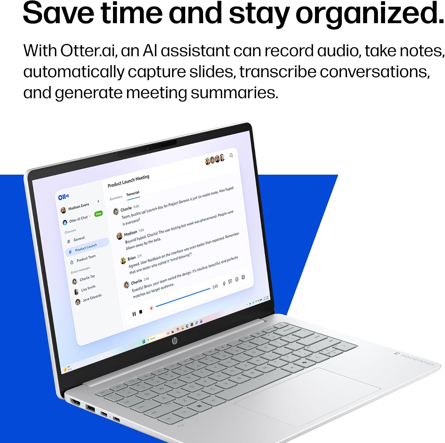 HP OmniBook 3 14 inch Next Gen AI PC, 2K Display, Snapdragon X X1-26-100, 16 GB RAM, 512 GB SSD, Qualcomm Adreno GPU, Windows 11 Home, Glacier Silver, 14-hz0099nr - Image 7