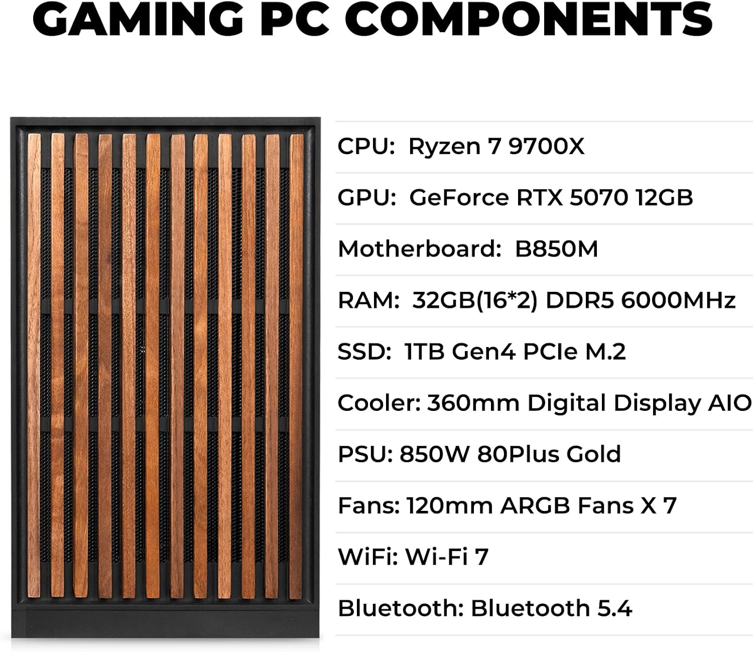 KOTIN Prebuilt Gaming PC RTX 5070 12GB, Ryzen 7 9700X, 32GB DDR5, 1TB SSD - Image 7