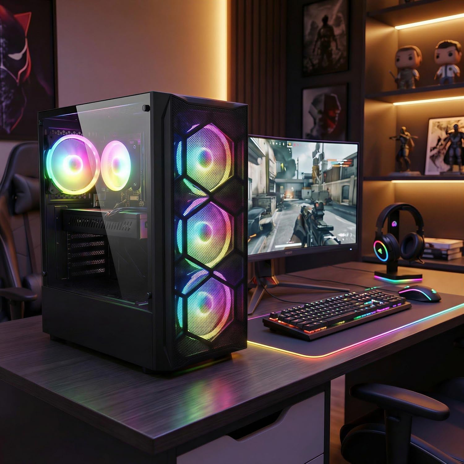 STGAubron Gaming PC Desktop,Core I7,RX 580 8G,16G RAM,512G SSD - Image 5