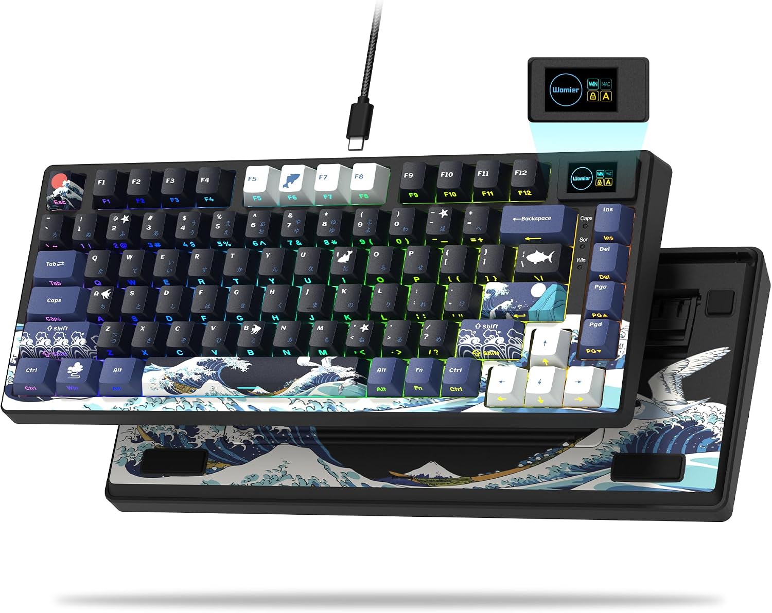Womier SK80 75% Keyboard with Color Multimedia Display Gaming Keyboard