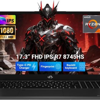 NIMO 17.3" Gaming-Laptop, AMD Ryzen 7 8745HS (Up to 4.9GHz Beat R9 7940HS) 32GB RAM 1TB SSD Radeon 780M, USB 4.0 FHD PC for AI Multitasking & Remote Video Creators Streaming 2-Yr Warranty