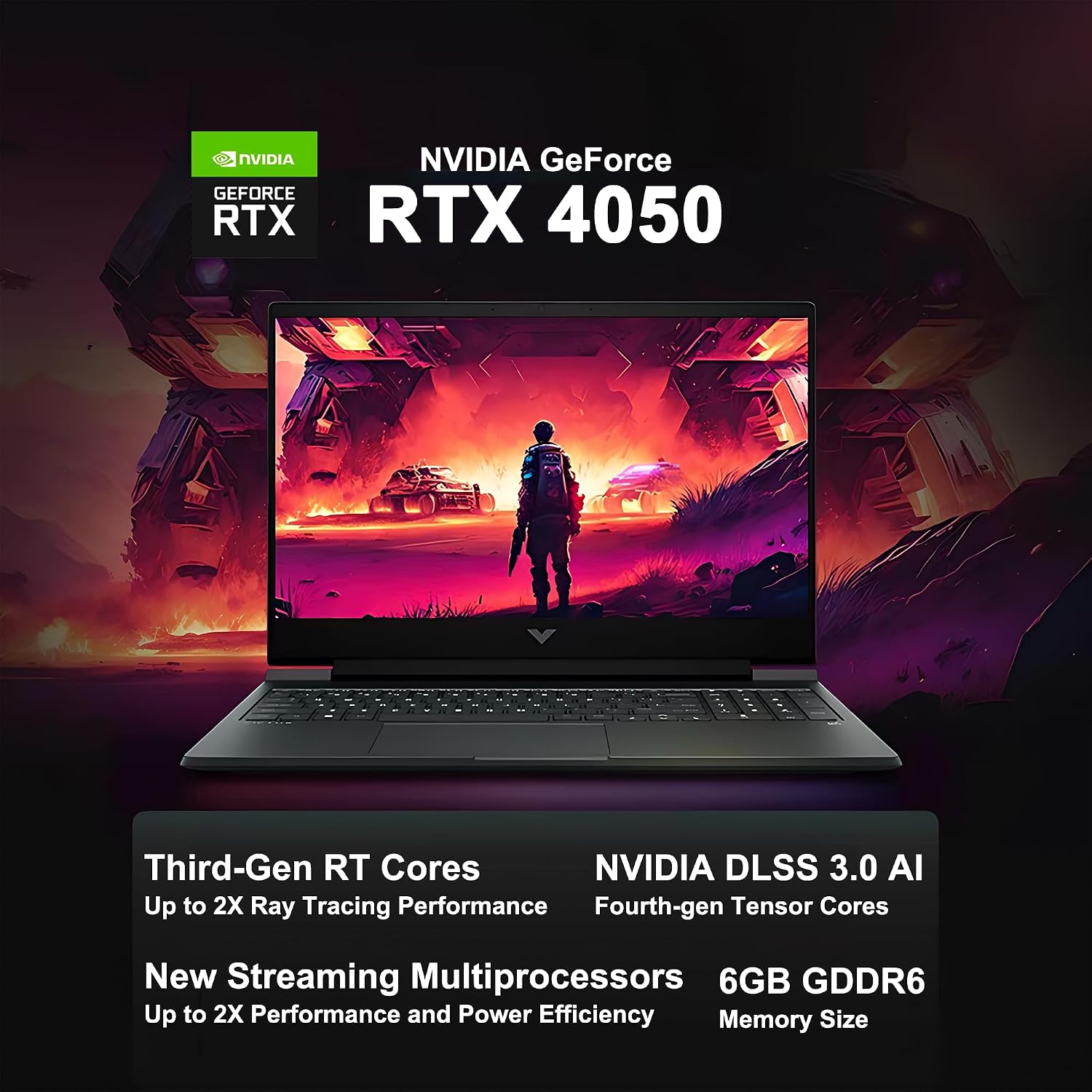 HP Victus 15 Gaming Laptop 15.6" FHD IPS 144Hz AMD 6-core Ryzen 7 7445HS 16GB RAM 512GB SSD GeForce RTX 4050 Backlit USB-C DTS:X Ultra Wi-Fi 6 Win11 ICP Hub - Image 4