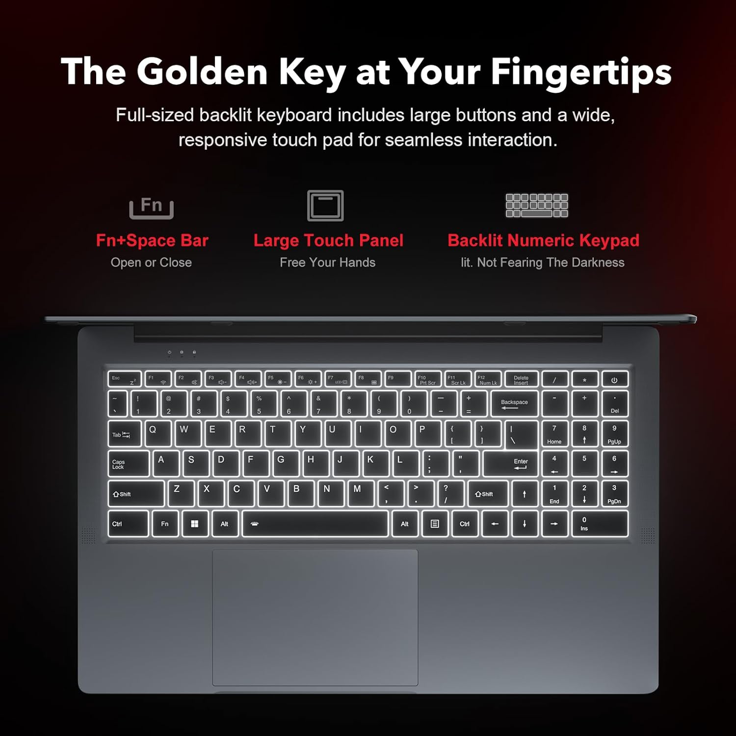 KAIGERR Laptop Computer AMD Ryzen 7 5700U Windows Laptops 15.6-in IPS 16GB DDR4 512GB NVMe SSD Backlit & Numeric Input WiFi 6 HDMI Type-C USB3.2 Windows 11 Webcam 3.5mm Audio Office Laptops - Image 4