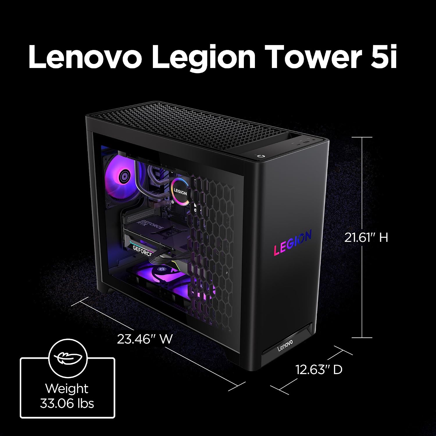 Lenovo Legion Tower 5i – AI-Powered Gaming PC - Intel® Core Ultra 7 265F Processor – NVIDIA® GeForce RTX™ 5070 Ti Graphics – 32 GB Memory – 1 TB Storage – 3 Months of PC GamePass - Image 10