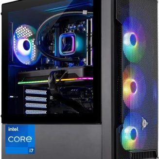 Skytech Gaming Shadow Gaming PC Desktop – Intel Core i7 13700F 2.1 GHz, NVIDIA RTX 4060, 1TB NVME SSD, 16GB DDR4 RAM 3200, 600W Gold PSU, 360mm AIO, 11AC Wi-Fi, Windows 11 Home 64-bit,Black
