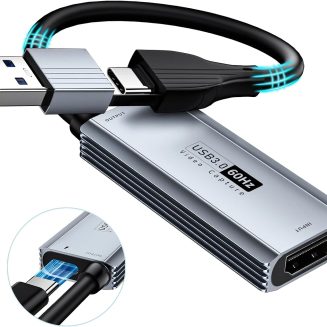 XIIXMASK USB 3.0 Video Capture Card with 100W PD - HDMI to USB/USB-C Capture Card 1440P 30fps & 1080P 60fps Video Capture Device for Streaming, Game Recording, Compatible for Quest 3, Switch, PS4/PS5