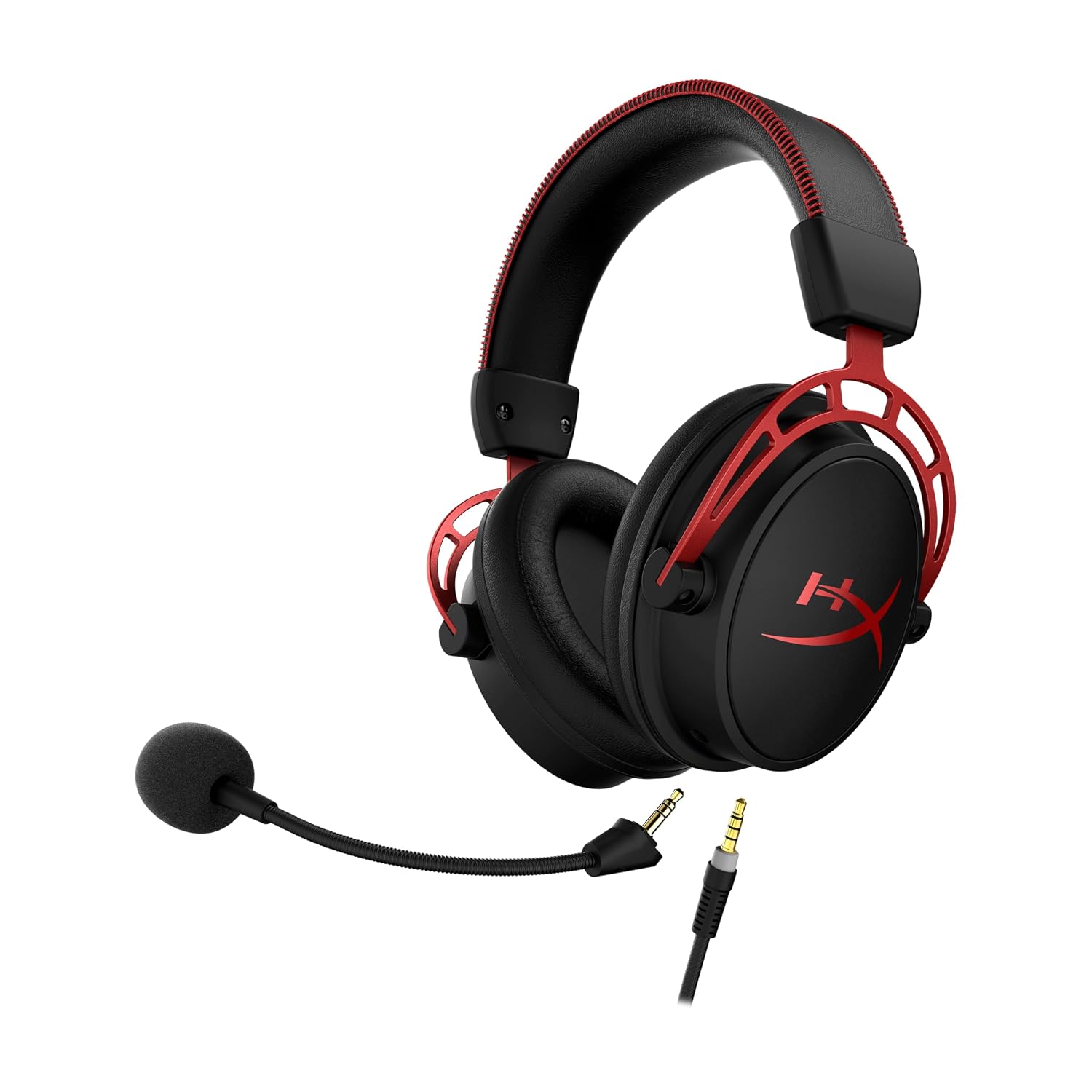 HyperX Cloud Alpha - Gaming Headset, Dual Chamber Drivers, Legendary Comfort, Aluminum Frame, Detachable Microphone, Works on PC, PS4, PS5, Xbox One, Xbox Series X|S, Nintendo Switch and Mobile – Red - Image 3