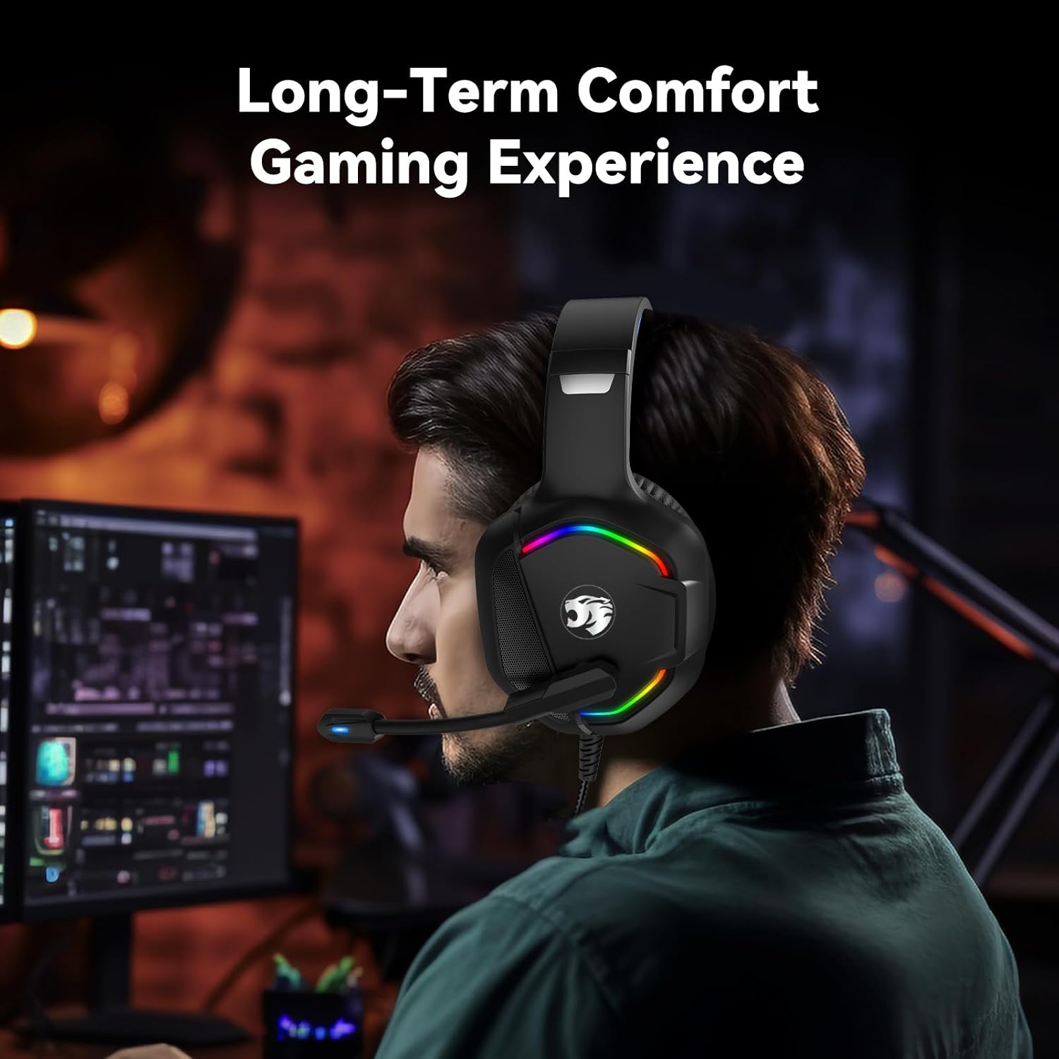 IMYB A36 Gaming Headset with Mic Stereo Headphones for Pc PS5, Xbox - Image 4