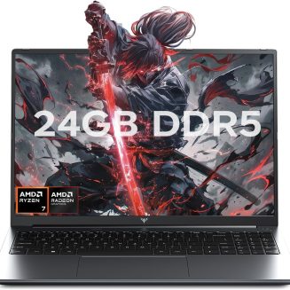 KAIGERR 2026 Gaming Laptop, 24GB DDR5 512GB NVMe SSD Laptop Computer with AMD Ryzen 7 H255(8C/16T, Up to 4.9GHz), 16.0 inch Windows 11 Laptop, Radeon RX Vega 8 Graphics,WiFi 6, Backlit KB