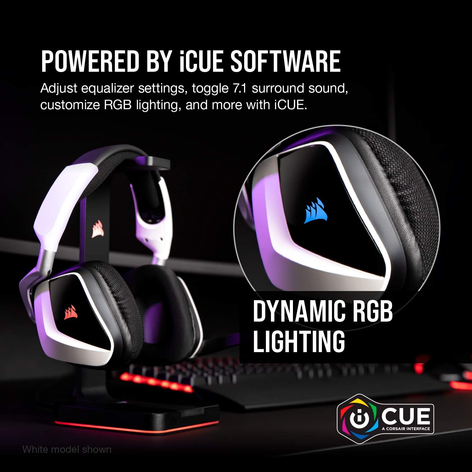 Corsair Void RGB Elite Wireless Gaming Headset – 7.1 Surround Sound – Omni-Directional Microphone – Microfiber Mesh Earpads – Up to 40ft Range – iCUE Compatible – PC, Mac, PS5, PS4 – Carbon - Image 7