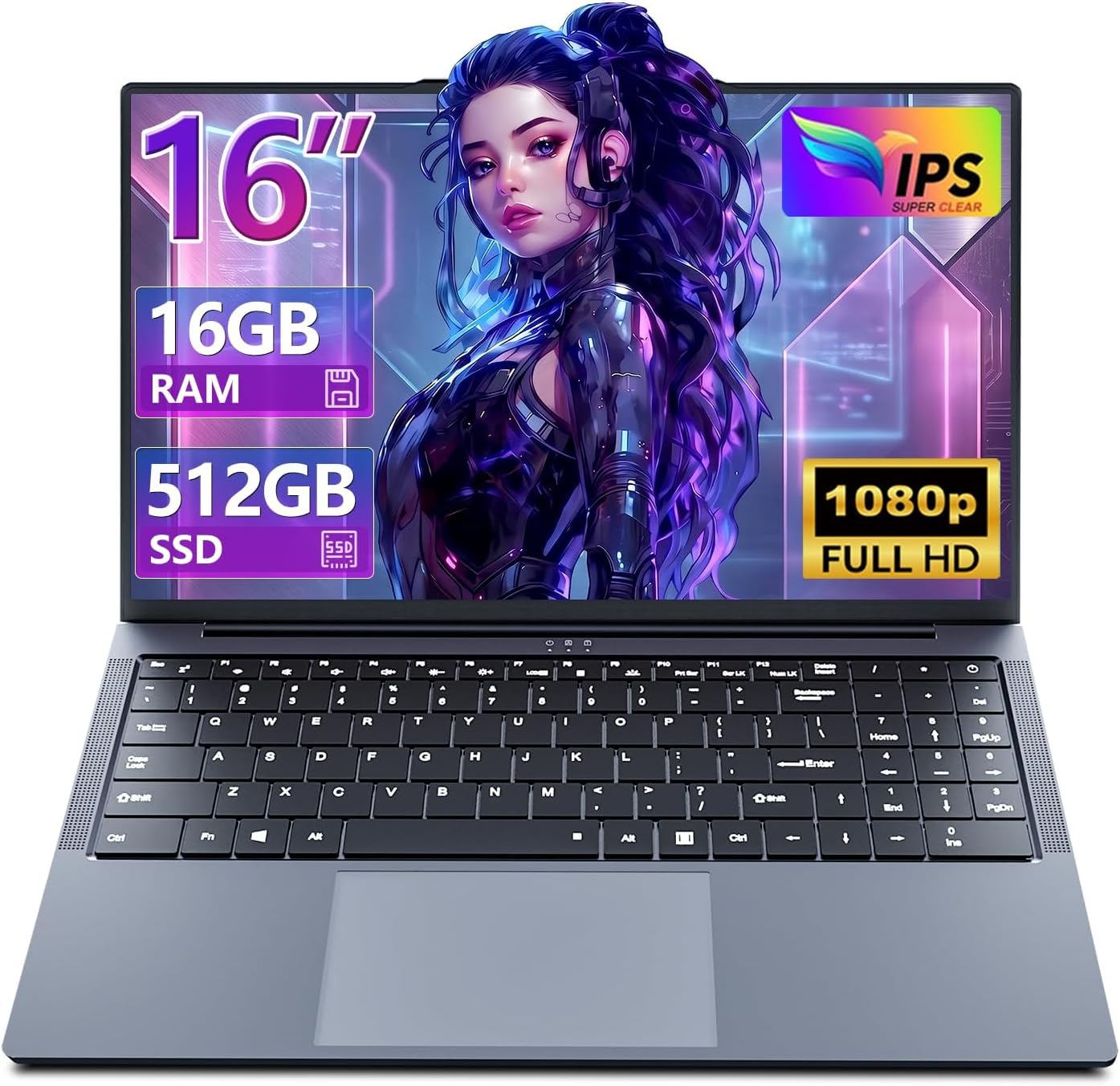 Gaming Laptop 16GB RAM 512GB SSD, Traditional Laptop Computers with Core i5 (Up to 3.60 GH) 16" IPS FHD 1920 * 1200, Laptop Computer for Students/Business with Backlit Keyboard