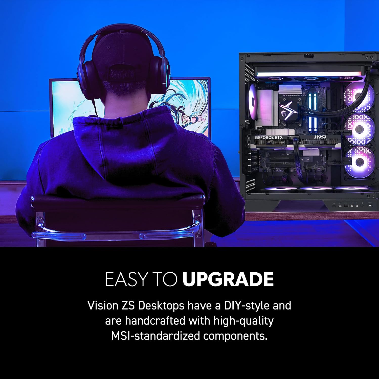 msi Vision ZS Gaming Desktop, Ryzen 7 9800X3D, RTX 5070, 32GB DDR5, 2TB SSD - Image 6