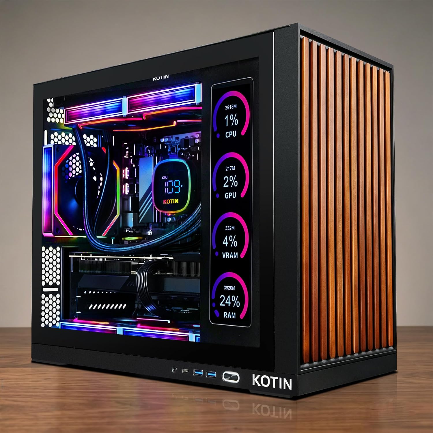 KOTIN Gaming PC Desktop, Ryzen 7 9800X3D, RTX 5070 12GB, 32GB DDR5, 1TB SSD - Image 3