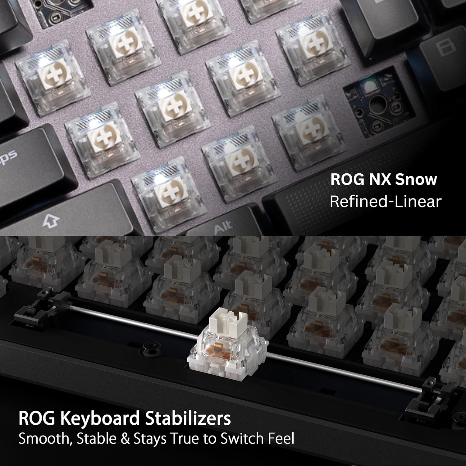 ASUS ROG Strix Scope II 96 Wireless Mechanical Gaming Keyboard – 96% Full-Size, Tri-Mode Connectivity, Hot Swappable Pre-lubed ROG NX Snow Linear Switches, PBT Keycaps, RGB, PC/Mac Support-Black - Image 5
