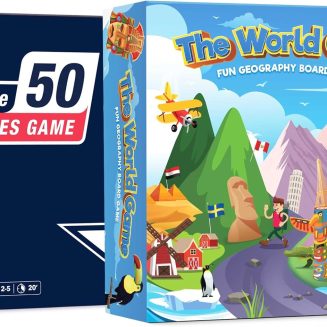 The World Game & The 50 States Game Bundle - Fun Geography Board Games - Educational Games for Kids, Teens & Adults - 2-5 Players