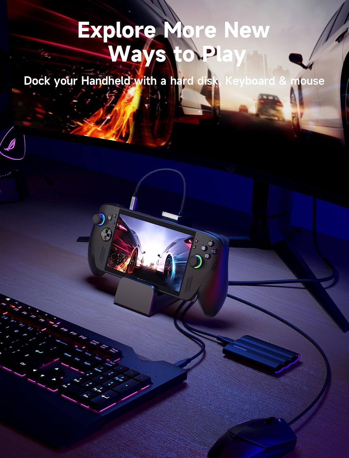 JSAUX Docking Station for ROG Xbox Ally X (2025)/ROG Ally X/ROG Ally/Steam Deck/Legion Go/Legion Go S, 6-in-1 Dock with HDMI 4K@120Hz, Gigabit Ethernet, USB A & USB C 3.2 Gen 1, 100W Charging - HB0609 - Image 5