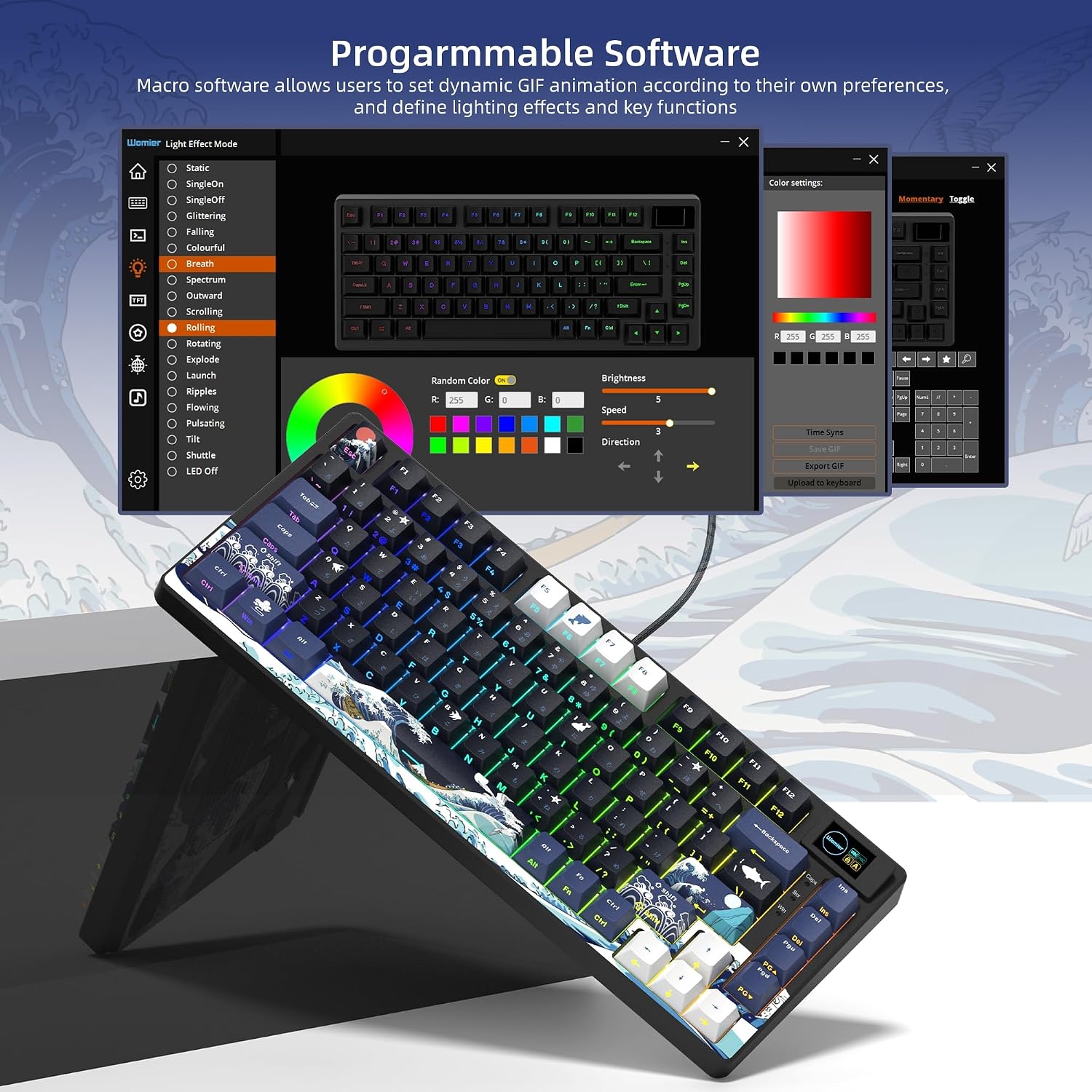 Womier SK80 75% Keyboard with Color Multimedia Display Gaming Keyboard - Image 5
