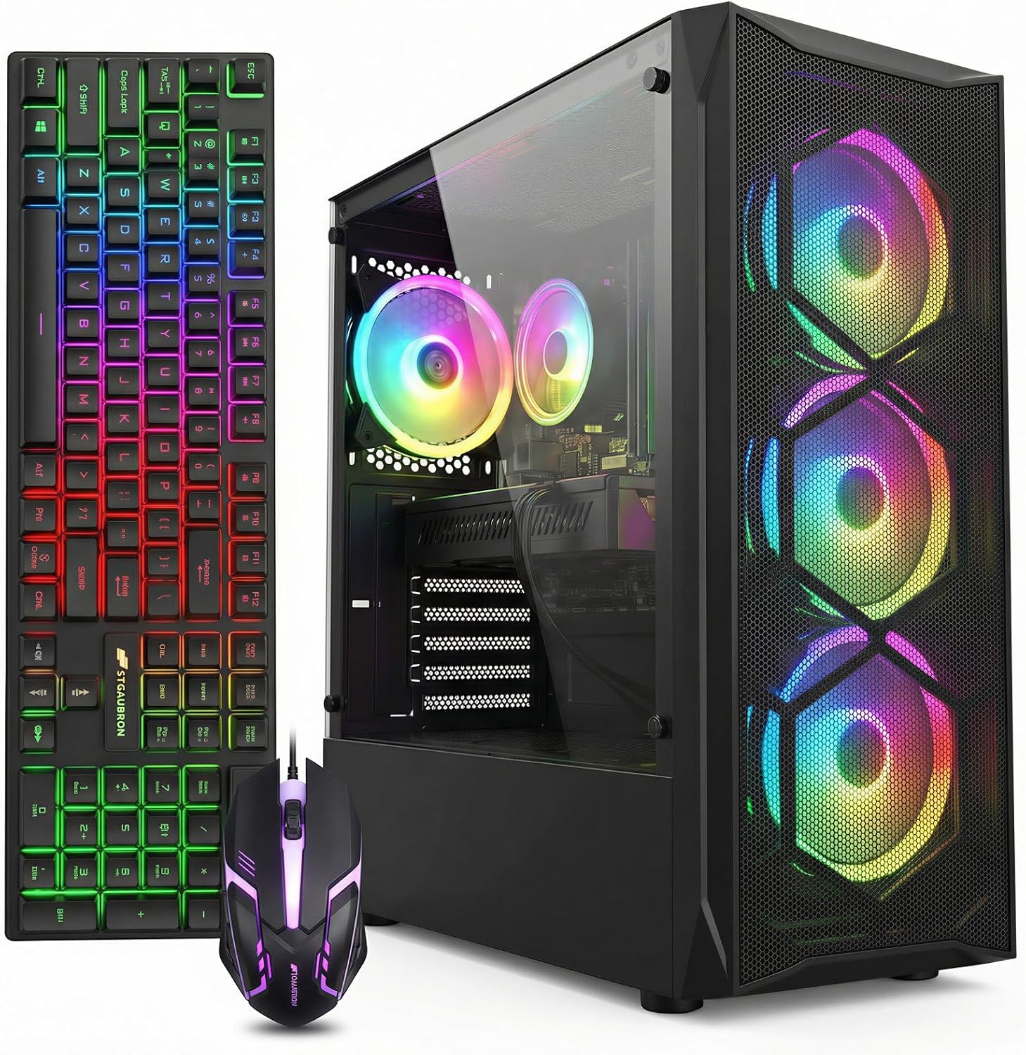 STGAubron Gaming PC Desktop,Core I7,RX 580 8G,16G RAM,512G SSD