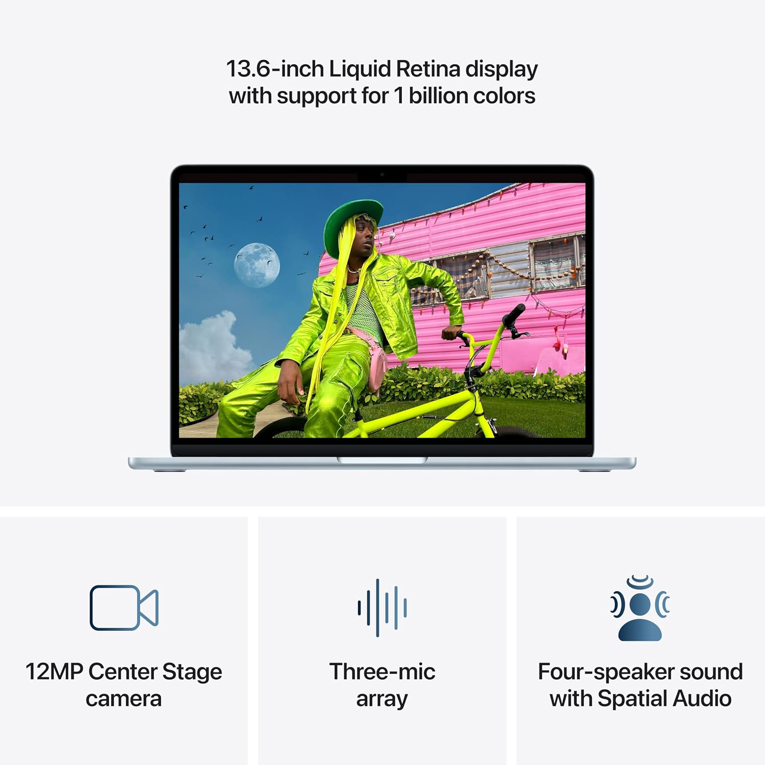 Apple 2026 MacBook Air 13-inch Laptop with M5 chip: Built for AI, 13.6-inch Liquid Retina Display, 16GB Unified Memory, 1TB SSD, 12MP Center Stage Camera, Touch ID, Wi-Fi 7; Sky Blue - Image 5