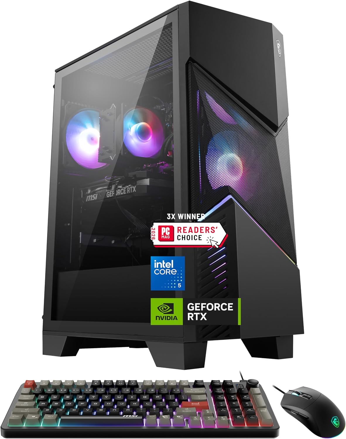 msi Codex R2 Gaming Desktop PC | NVIDIA GeForce RTX 5070 12GB | Intel Core i5-14400F | 32GB DDR5 RAM | 1TB NVMe SSD | Air Cooling | Wi-Fi 6E | Windows 11 Home | VR Ready | D14NVP5-613US