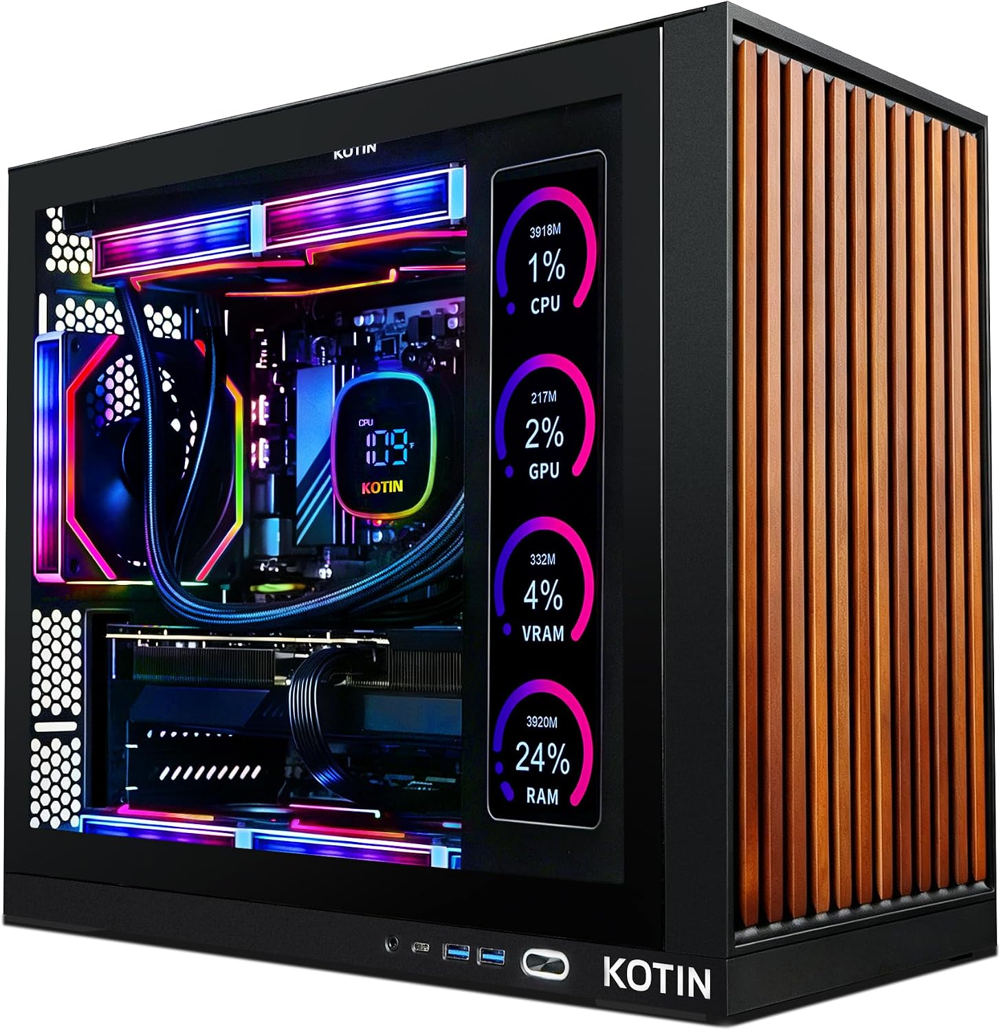 KOTIN Prebuilt Gaming PC RTX 5070 12GB, Ryzen 7 9700X, 32GB DDR5, 1TB SSD