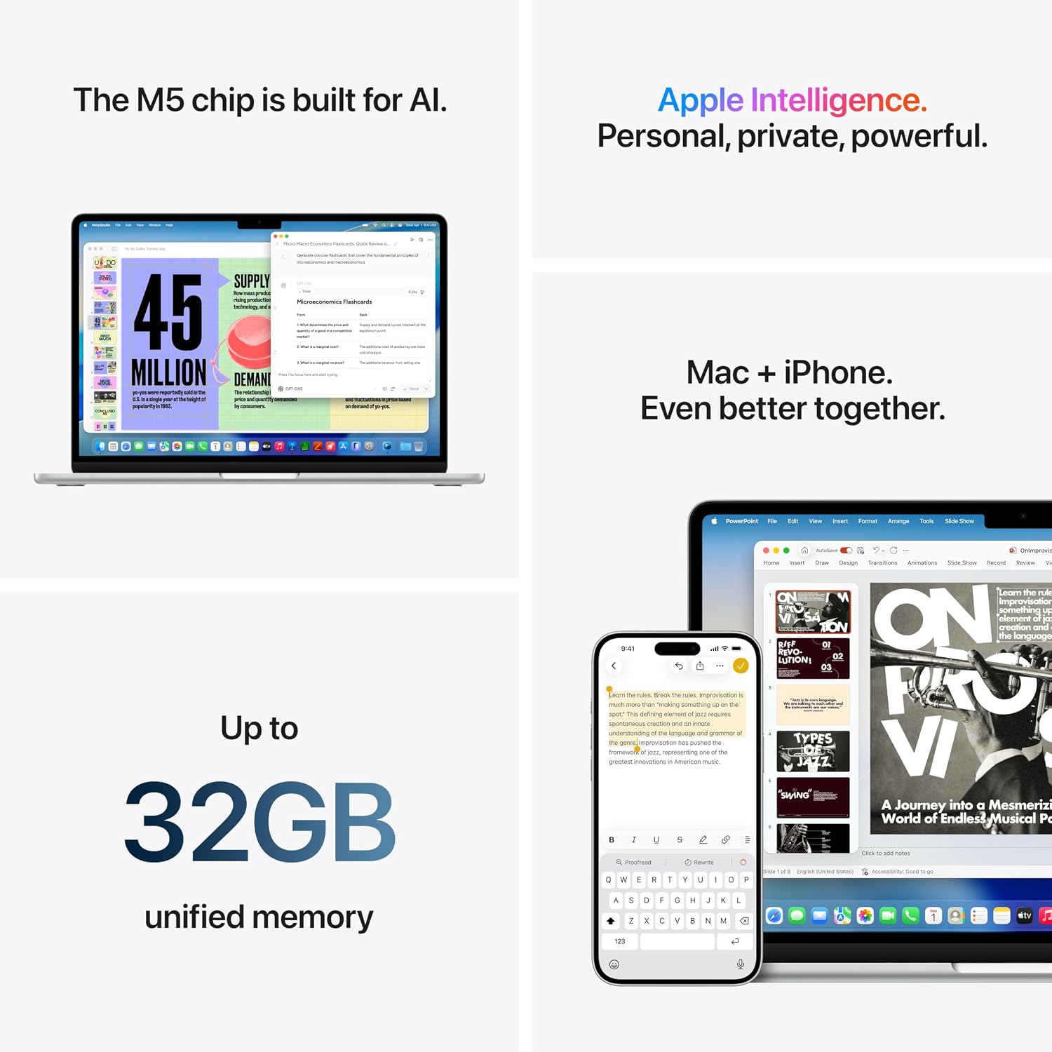 Apple 2026 MacBook Air 13-inch Laptop with M5 chip: Built for AI, 13.6-inch Liquid Retina Display, 16GB Unified Memory, 1TB SSD, 12MP Center Stage Camera, Touch ID, Wi-Fi 7; Sky Blue - Image 8