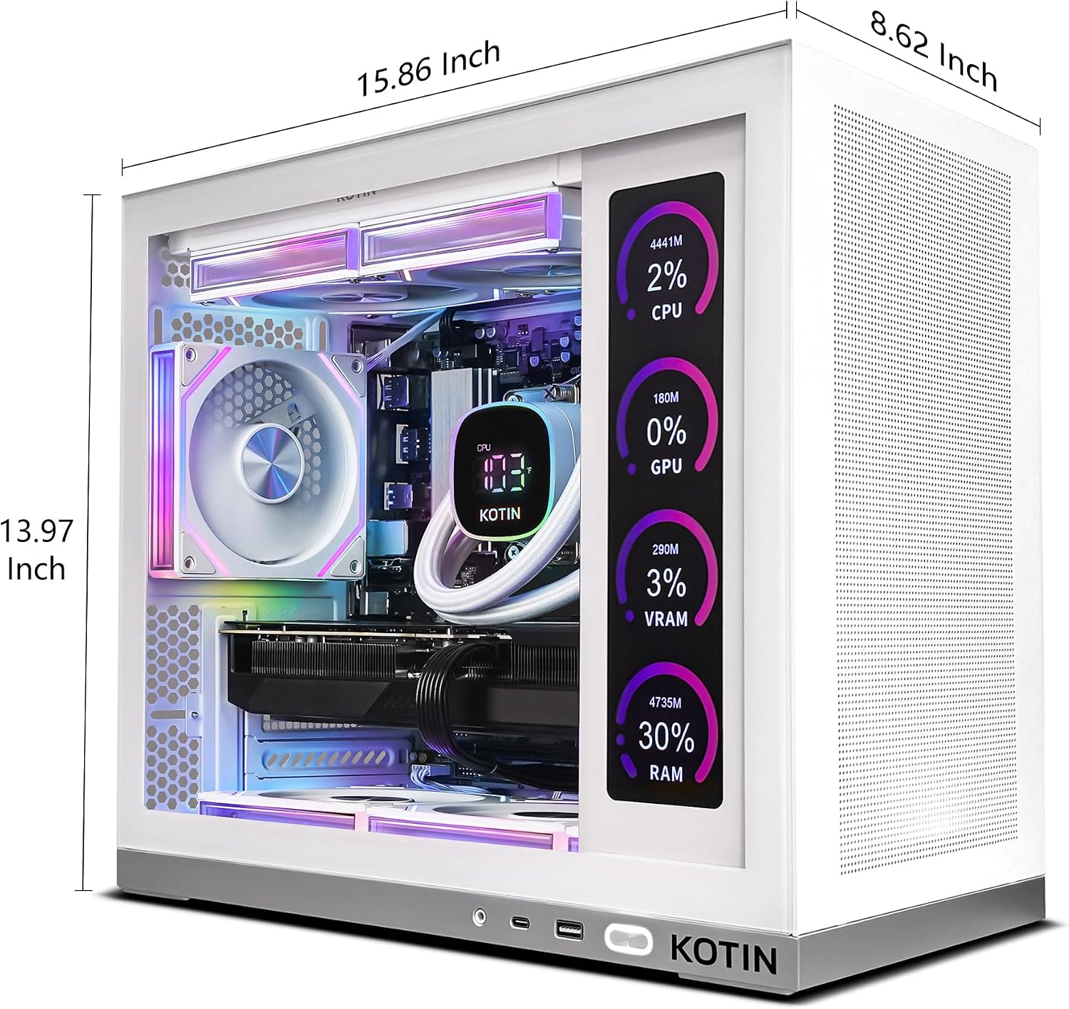 KOTIN Prebuilt Gaming PC Ryzen 7 7800X3D, 32GB DDR5, RTX 5060 Ti 8GB, 1TB - Image 6