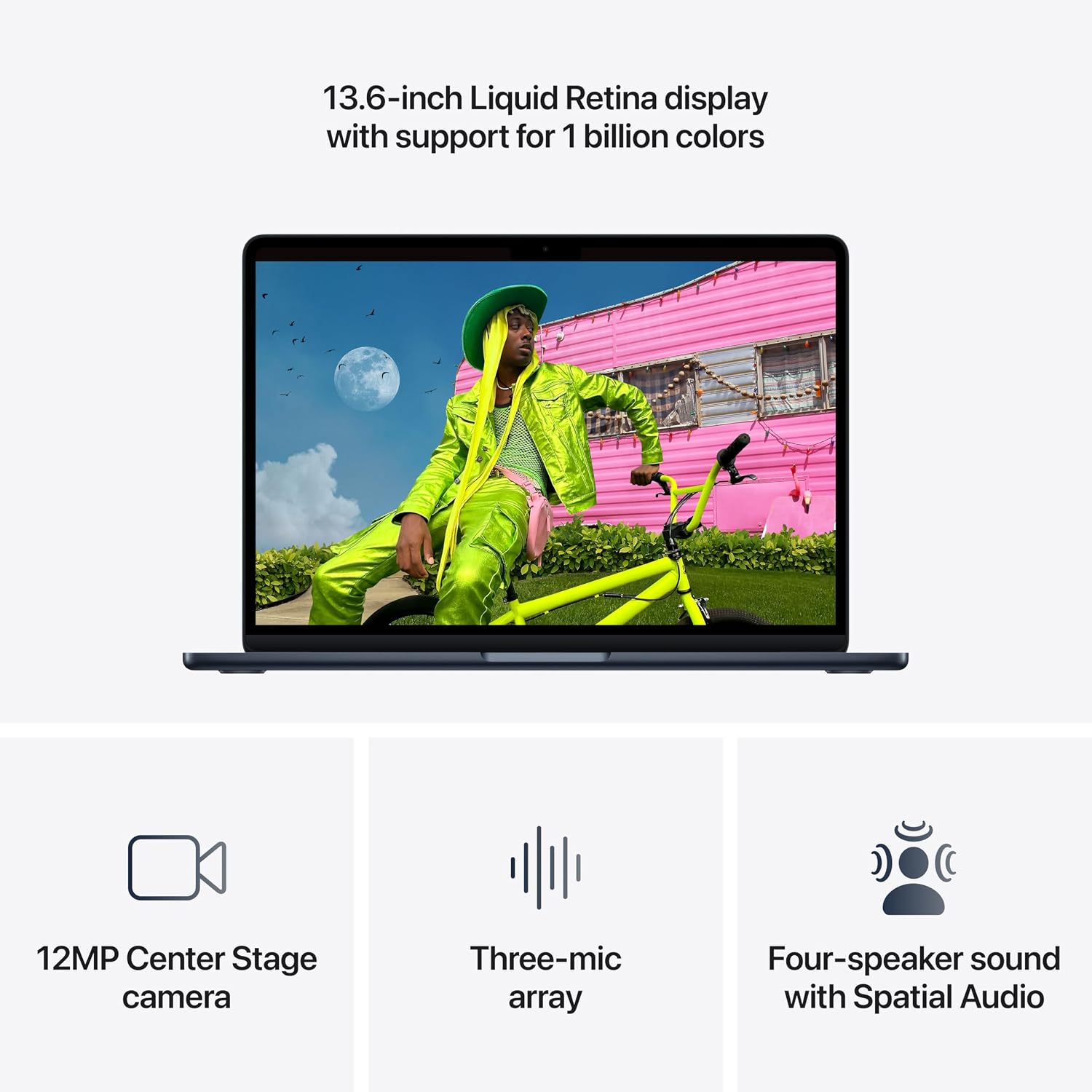 Apple 2026 MacBook Air 13-inch Laptop with M5 chip: Built for AI, 13.6-inch Liquid Retina Display, 16GB Unified Memory, 1TB SSD, 12MP Center Stage Camera, Touch ID, Wi-Fi 7; Midnight - Image 5