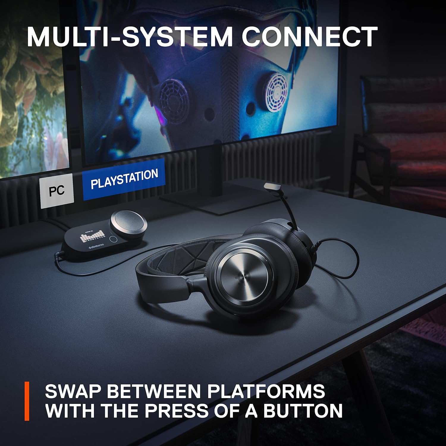 SteelSeries Arctis Nova Pro Multi-System Gaming Headset - Premium Hi-Fi Drivers, Hi-Res Audio - 360° Spatial Audio - GameDAC Gen 2 - ESS Sabre Quad-DAC - Stealth Retractable Mic - PC, PS5, PS4, Switch - Image 7
