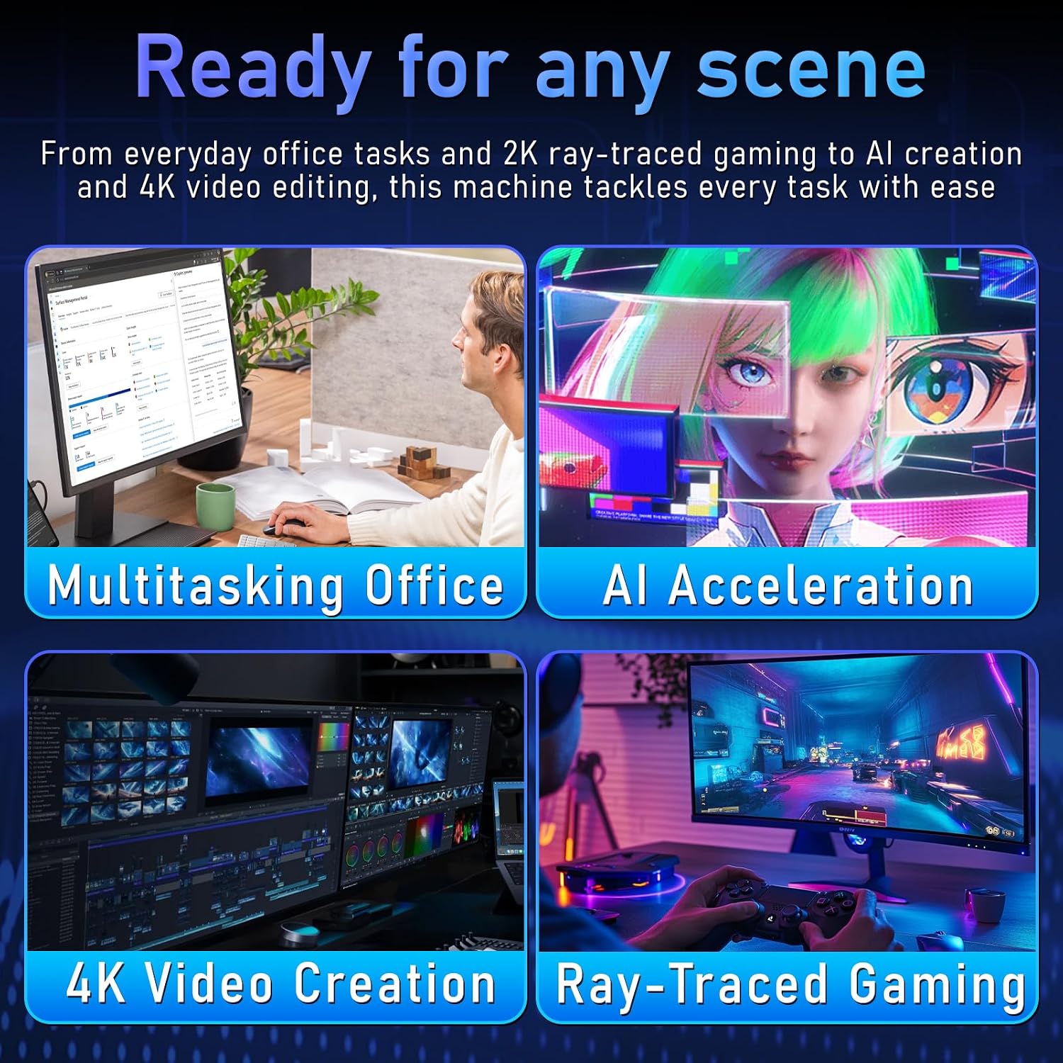 suevery Prebuilt Gaming PC, Core I9, RTX 5060TI 8G Desktop Computer - Image 6