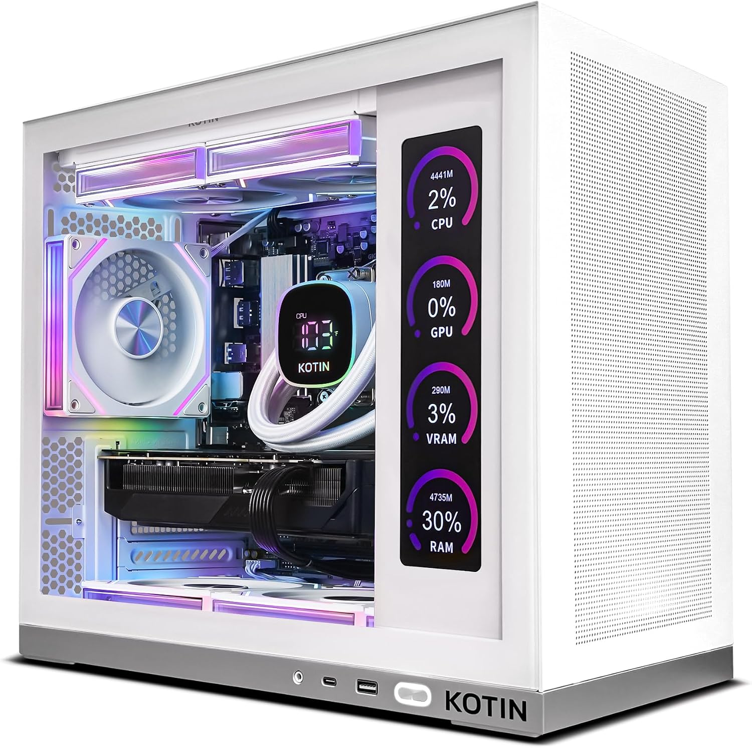 KOTIN Prebuilt Gaming PC Ryzen 7 7800X3D, 32GB DDR5, RTX 5060 Ti 8GB, 1TB