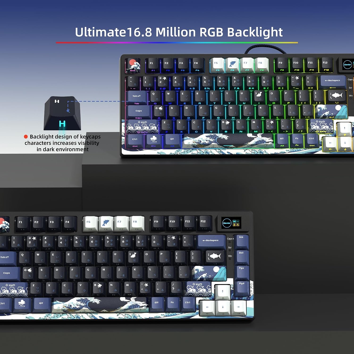 Womier SK80 75% Keyboard with Color Multimedia Display Gaming Keyboard - Image 4