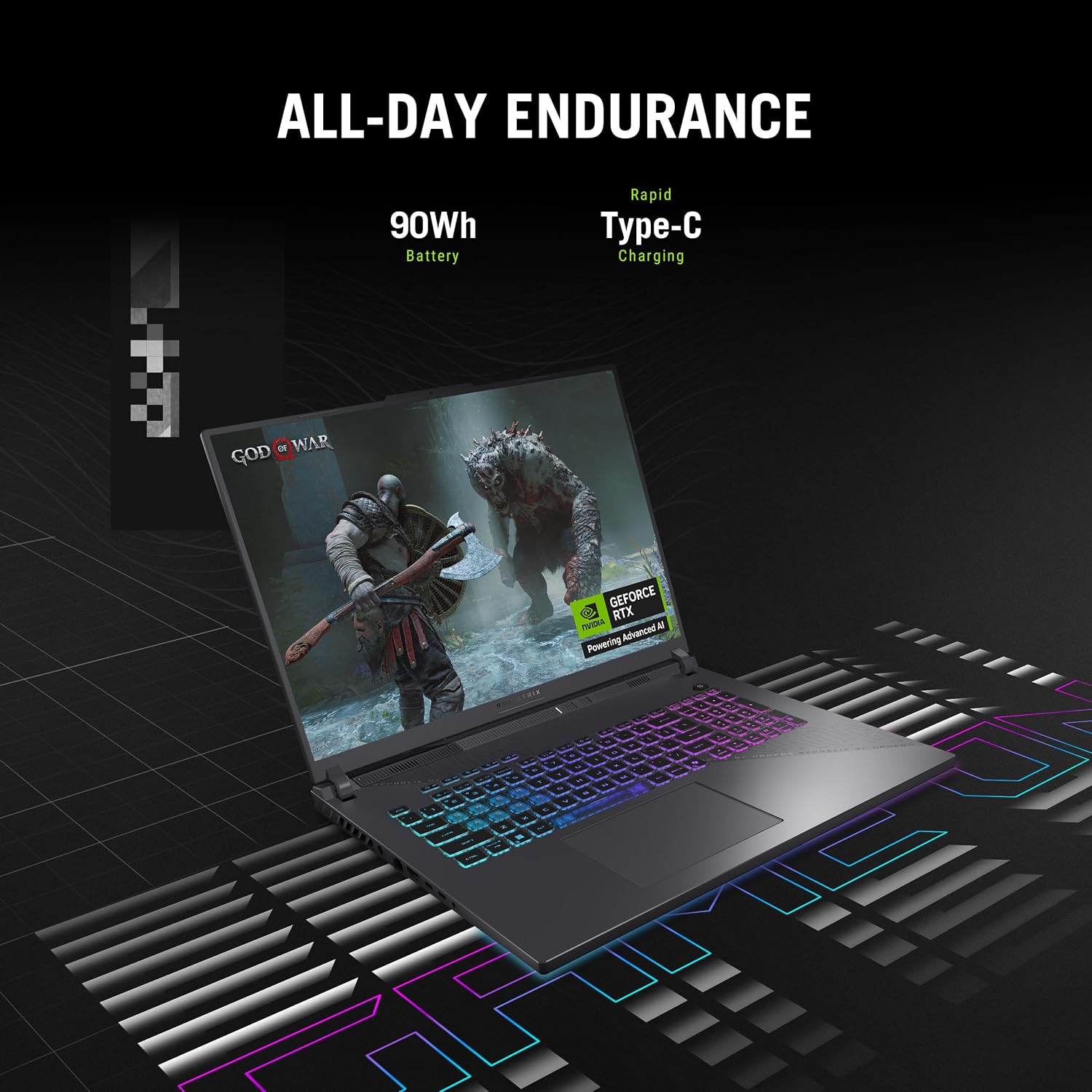 ASUS ROG Strix G18 (2025) Gaming Laptop, 18” ROG FHD+ 16:10 144Hz, NVIDIA® GeForce RTX™ 5050, AMD Ryzen™ 9 8940HX Mobile Processor, 16GB DDR5-5200Mhz, 1TB SSD, Wi-Fi 6E, Wind 11 Home - Image 7