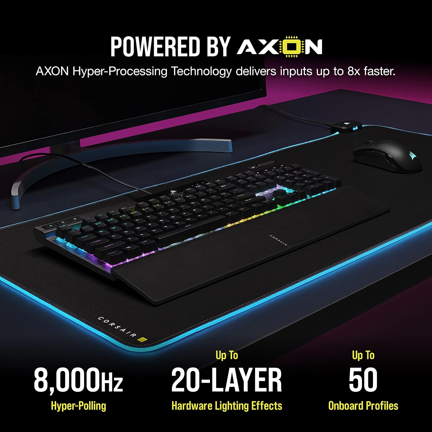 CORSAIR K70 RGB PRO Mechanical Wired Gaming Keyboard – Cherry MX Red Linear Switches, SOCD, PBT Double-Shot Keycaps, 8000Hz Hyper-Polling, NKRO, Anti-Ghosting, Tournament Switch, QWERTY NA – Black - Image 4