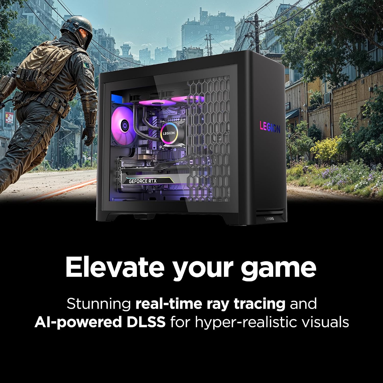Lenovo Legion Tower 5i – AI-Powered Gaming PC - Intel® Core Ultra 7 265F Processor – NVIDIA® GeForce RTX™ 5070 Ti Graphics – 32 GB Memory – 1 TB Storage – 3 Months of PC GamePass - Image 6