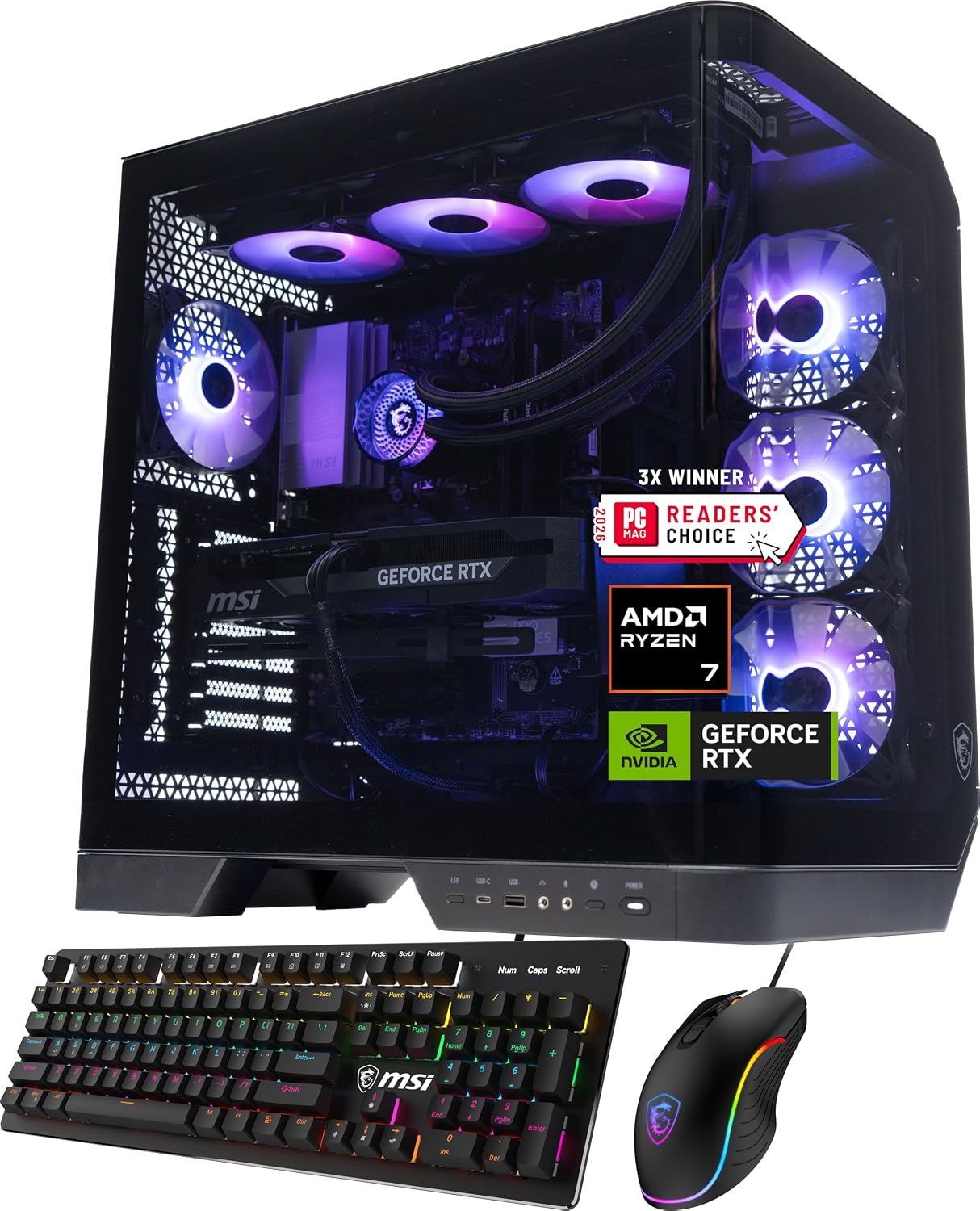 msi Vision ZS Gaming Desktop, Ryzen 7 9800X3D, RTX 5070, 32GB DDR5, 2TB SSD