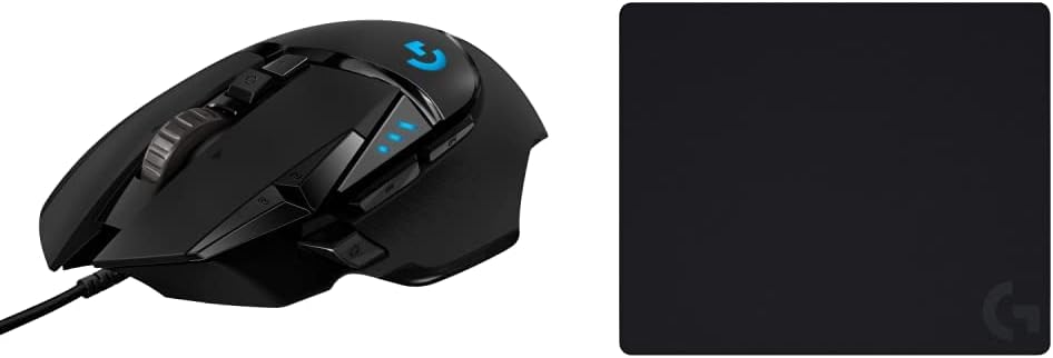 Logitech G502 Hero Wired Gaming Mouse + G440 Hard Gaming Mouse Pad Bundle – Black