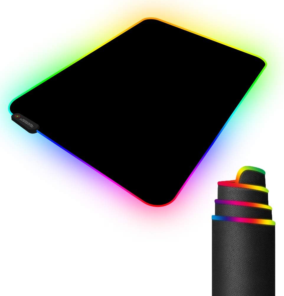 RGB Gaming Mouse Pad with 11 RGB Light up Modes,LED Gaming Pad,Non-Slip Rubber Based Computer Mice mat Medium Size(13.7” x 10.3”) RGB Gaming Mouse Pad with 11 RGB Light up Modes,LED Gaming Pad,Non-Slip Rubber Based Computer Mice mat Medium Size(13.7” x 10.3”)