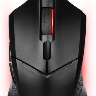 msi Clutch GM08 Gaming Mouse, 4200 DPI, Optical Sensor, 3 Adjustable Weights, Red LED Lighting, Symmetrical Design