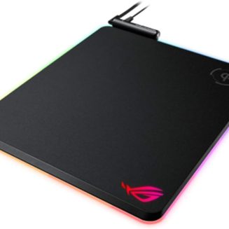 ASUS ROG Balteus Qi Vertical Gaming Mouse Pad with Wireless Qi Charging Zone, Hard Micro-Textured Gaming Surface, USB Pass-Through, Aura Sync RGB Lighting and Non-Slip Base (12.6” X 14.6”) (Renewed)