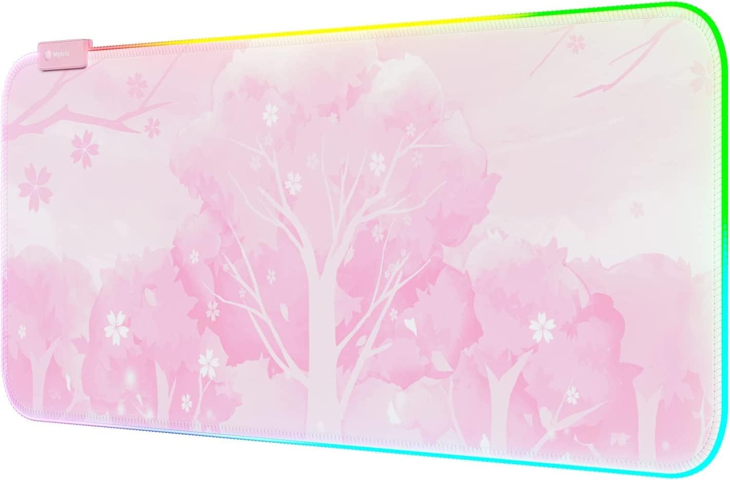 Pink RGB LED Gaming Mouse Pad, 14 Modes Glow Pad, Extra Large Gaming Mousepad,Waterproof Rubber Non Slip Cute Sakura Mat, Extended Big Keyboard and Mouse Pad Mat for Gamer Office Home, XXL 800×300×4mm Pink RGB LED Gaming Mouse Pad, 14 Modes Glow Pad, Extra Large Gaming Mousepad,Waterproof Rubber Non Slip Cute Sakura Mat, Extended Big Keyboard and Mouse Pad Mat for Gamer Office Home, XXL 800×300×4mm