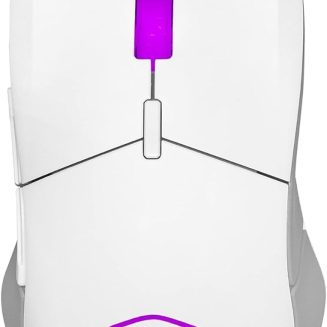 Cooler Master MM310 Wire Gaming Mouse White, Adjustable 12,000 DPI, Palm|Claw Grip, PixArt Optical Sensor, Ultraweave Cable, PTFE Feet, RGB Lighting (MM-310-WWOL1)