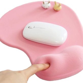 Office Mousepad with Gel Wrist Support – Ergonomic Gaming Desktop Mouse Pad Wrist Rest – Design Gamepad Mat Rubber Base for Laptop Computer -Silicone Non-Slip Special-Textured Surface (01Pink)