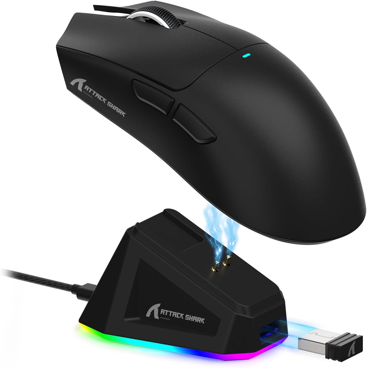 ATTACK SHARK X11 Wireless Gaming Mouse, PAW3311 Sensor, Lightweight, RGB Charging Dock, 22,000 DPI, Tri-Mode Connectivity, 5 Programmable Buttons – Black ATTACK SHARK X11 Wireless Gaming Mouse, PAW3311 Sensor, Lightweight, RGB Charging Dock, 22,000 DPI, Tri-Mode Connectivity, 5 Programmable Buttons – Black