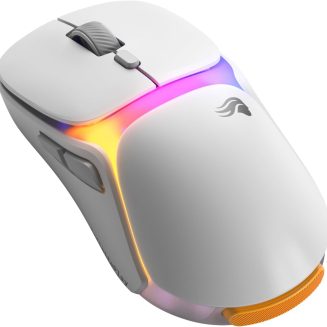 GLORIOUS Gaming Model O3 Wireless Gaming Mouse – InfinitePlay Swappable Battery, 130H Battery Life, 8k Polling, 130M Optical Switches, Ultralight 66g, 30K DPI Optical Sensor, RGB – White