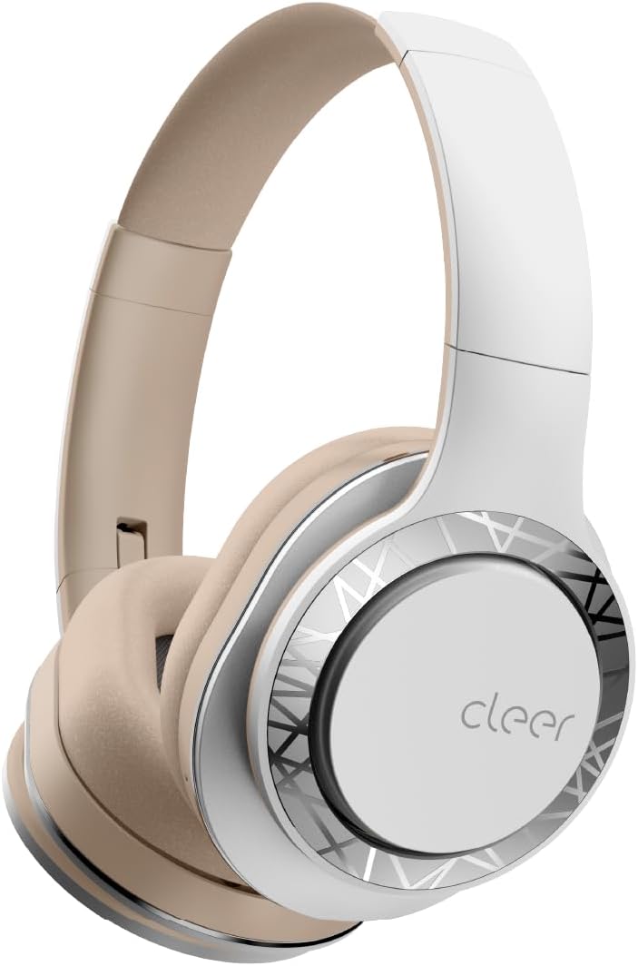 Cleer Audio Enduro 100 Bluetooth Wireless Over the Ear Headphone – Up to 100 Hours Battery Life, Built-in Mic, Hi-Res Sound, Comfortable Fit and Fordable Design, for iPhone & Android (Sand)
